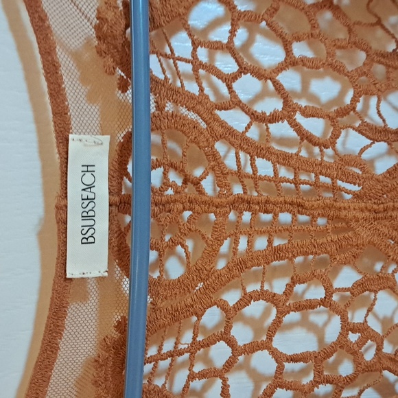 Women's Caramel Brown Lacey, Crochet Like Cardigan/cover. - Picture 2 of 7